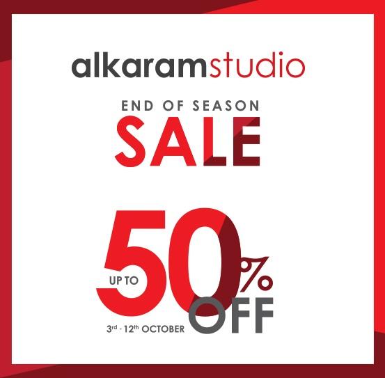 alkaram studio End of Season Sale! up to 50 off from 3rd Oct 2020